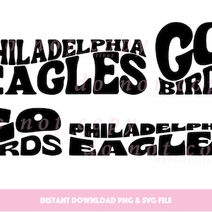 4 pack Go Birds Eagles Football SVG Cut Files for Cricut
