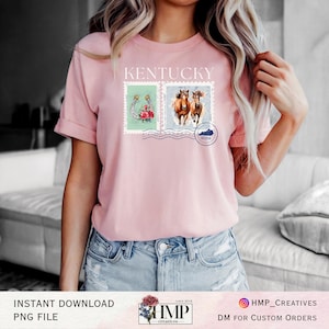 Selo postal de Kentucky Preppy Trendy PNG para DTF e sublimação