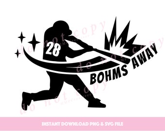 Philadelphia Baseball Bohm Away SVG-klippfil för Cricut