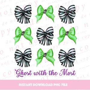Halloween Coquette Beetle Bow Ghost with the Most PNG Digital File for Cricut