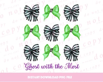 Halloween Coquette Beetle Bow Ghost with the Most PNG Digital File for Cricut