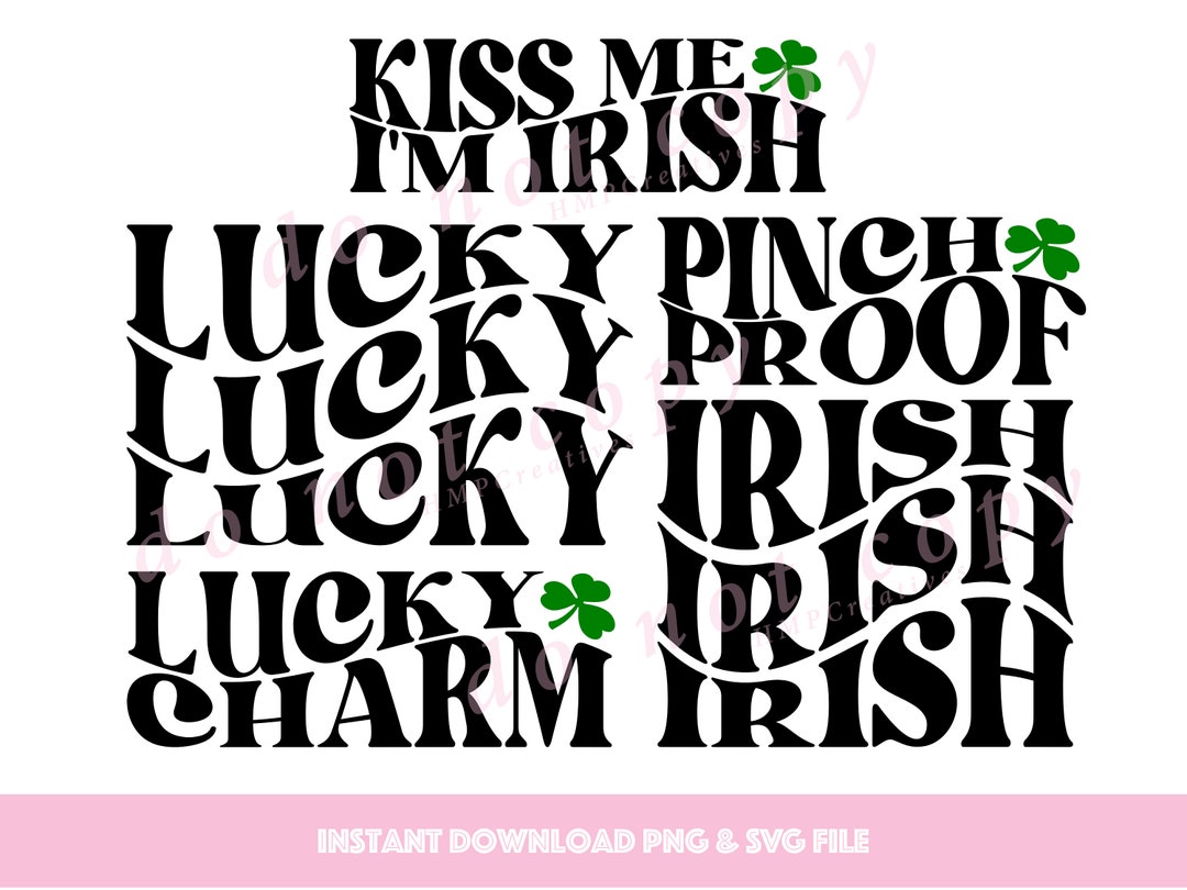 Retro Wavey Font St Patrick's Day SVG Cut Files for Cricut - Etsy