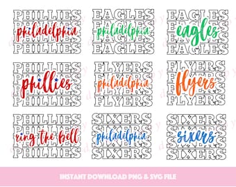 Philadelphia Sports 9pk Bundle SVG Cut Files for Cricut