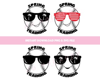 Spring Training Baseball Sunglass Face SVG Cut File for Cricut