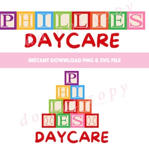 Philadelphia Baseball Daycare SVG Cut File for Cricut