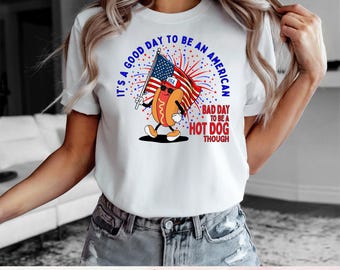 Bad Day Hot Dog Funny Patriotic USA America 4th of July Trendy PNG for Sublimation and DTF