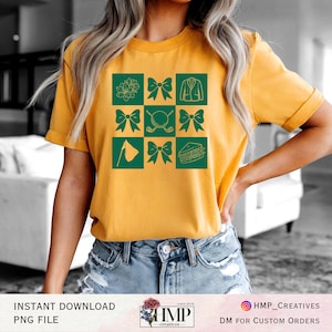 April-golfcoquettestrikken trendy preppy png-bestand voor sublimatie en DTF
