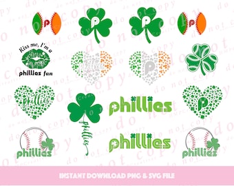 Spring Training St Patricks Day Philadelphia Baseball Mega Bundle Arquivos de corte SVG e sublimação PNG para Cricut