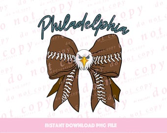 Philadelphia Football Coquette Bow digitaal PNG-bestand voor shirt Making Cricut