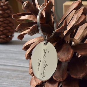 Actual handwriting keychain, Signature keychain, Personalized keychain, Engraved keychain, Gifts for dad, Fathers day gift, Birthday gift