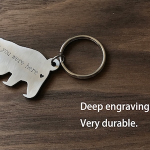 Personalized Papa Bear Keychain: Engraved Stainless Steel Daddy Gift