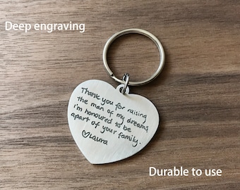 Custom Handwriting Keychain: Stainless Steel Heart, Memorial Gift