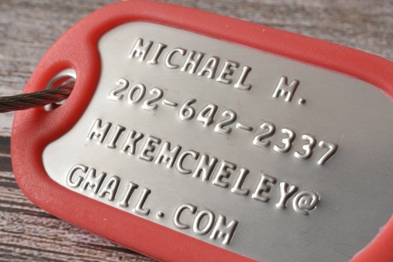 Stamped Luggage Tags Personalized Engraved Dog Tags Bag Etsy