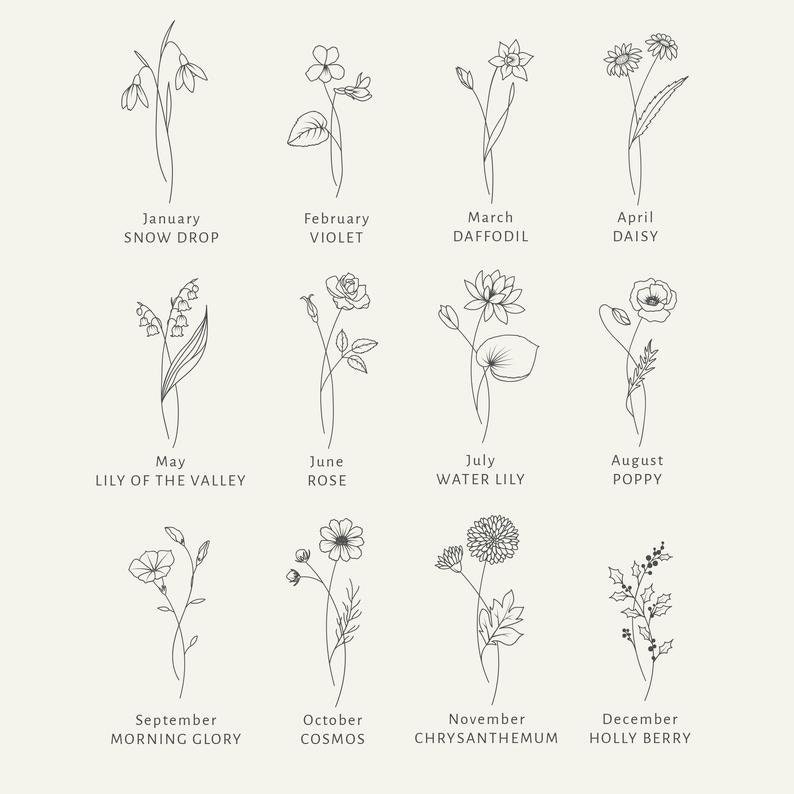 Personalized gifts Birth flower Ring Gift for her Dainty Ring Wedding gifts Personalized silver ring Anniversary gift Gift ideas