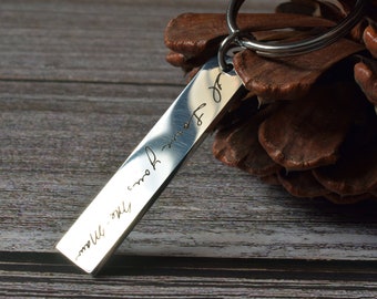 Actual Handwriting Keychain: Personalized Stainless Steel Signature Gift