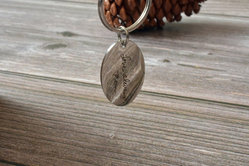 Actual Handwriting Keychain Signature Keychain Personalized Etsy