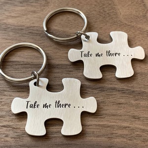 Puzzle piece keychain, couple keychains, personalized, matching couple, distance gifts for boyfriend, couple gifts for her, unique gifts