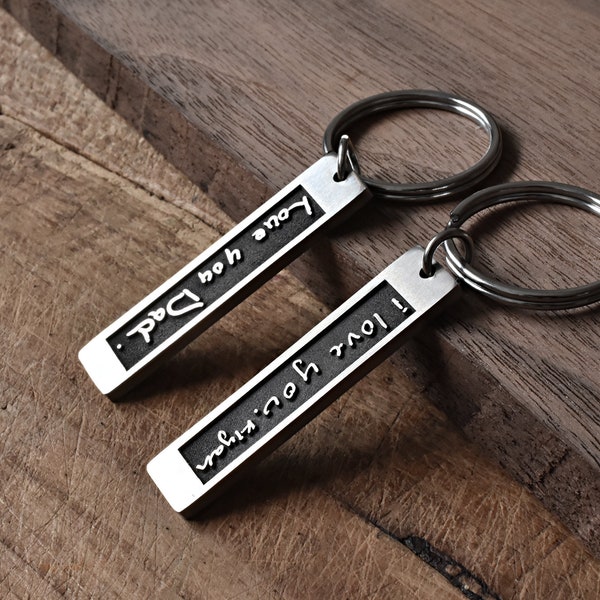 Actual handwriting keychain, handwritten keychain, signature keychain,  keychain with handwriting, personalized keychain, gifts for mom