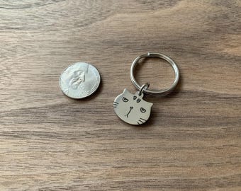 Placa de identificación para gatos, regalo personalizado para mascotas, dije de acero inoxidable grabado a medida para collar.