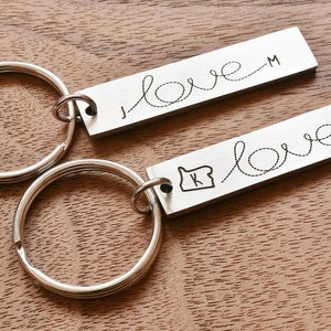 Personalized Stainless Steel Keychain: Long Distance Gift