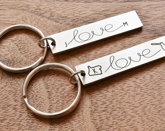 Personalized Stainless Steel Keychain: Long Distance Gift