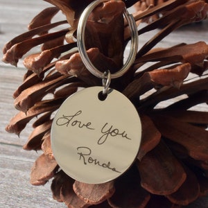 Handwriting Keychain: Personalized Stainless Steel Signature Keychain