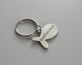 Custom Cat ID Tag, Fish-Shaped Stainless Steel Tag with Two-Sided Engraving