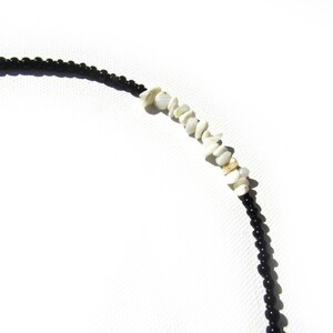 Black Beaded Necklace with Crystal Center Custom Crystals Mood Necklaces image 4