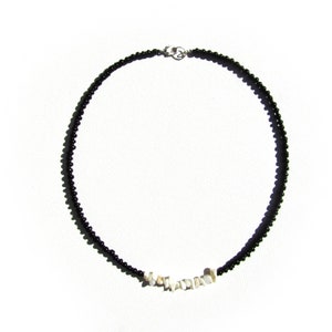 Black Beaded Necklace with Crystal Center Custom Crystals Mood Necklaces image 3