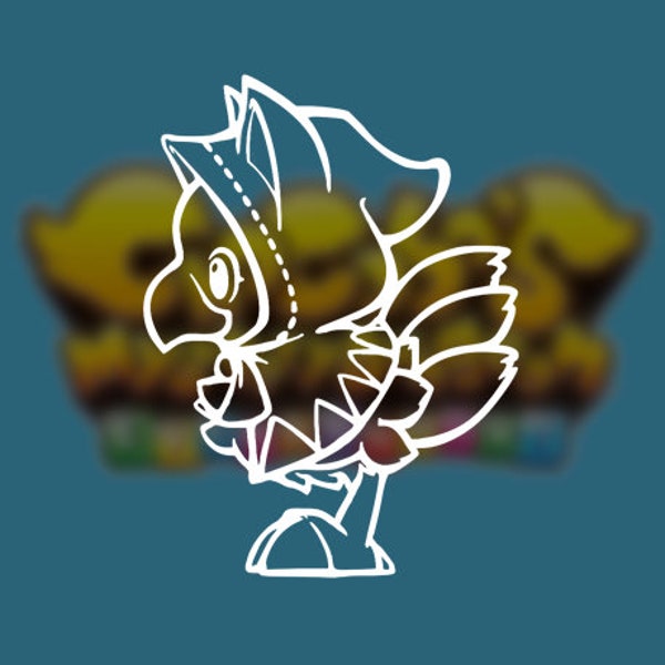 Chocobo - FF White Mage Job Chocobo Dungeon Mystery EB (WHM) Vinyl Decal | Car Decal | Laptop Decal | Phone Decal