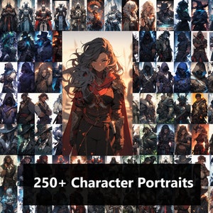DnD - Pathfinder - Tabletop RPG - Character Portraits Pack 1 - DM - NPCs - Players - Illustrations
