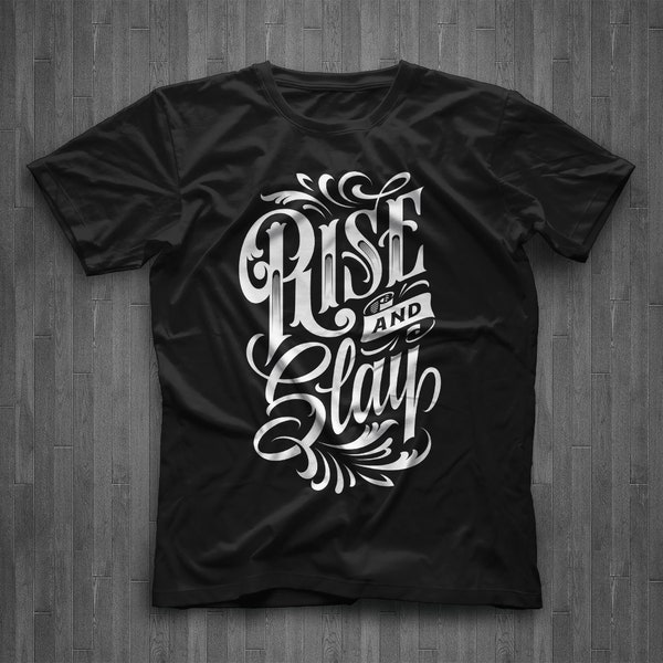 Mister Tee RISE AND SLAY - T-shirt con stampa - black/nero