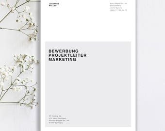 Bewerbungsvorlage Clean Style in der Farbe Light Grey / German CV Template