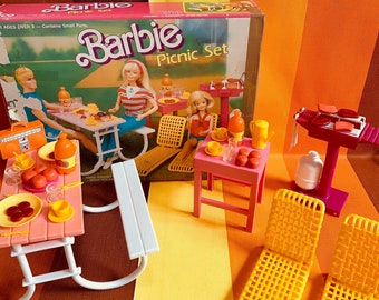 Vintage Barbie picknickset Mattel tienerpop originele doos 1986