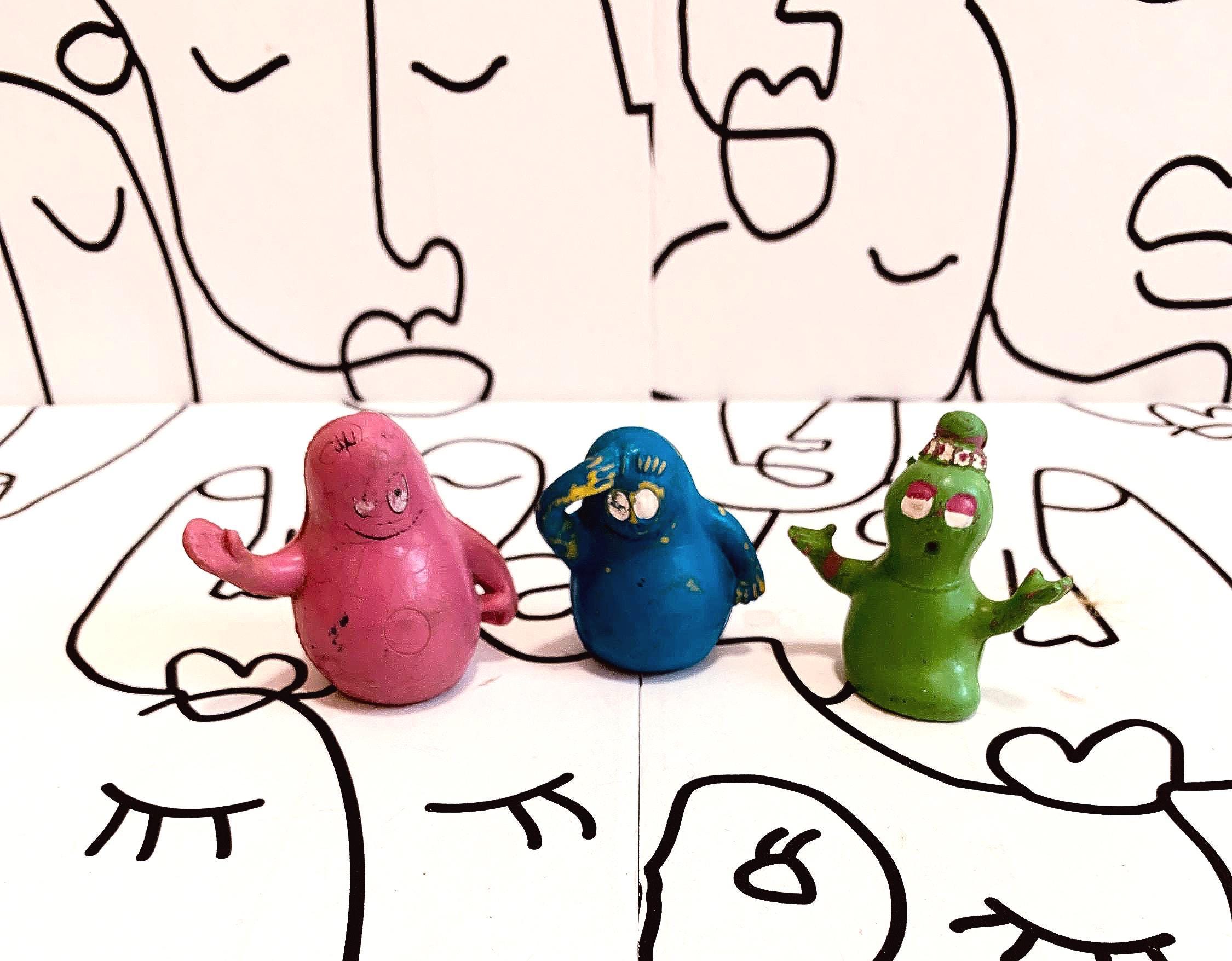 barbapapa 70`S　ビンテージフィギュア ビンテージ70's○MADE IN ITALYバーバパパソフビドール＆絵本