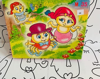 Vintage MB Puzzle Glo Amigos TwinkelPinkels Les Luxioles 35 Piezas 1986 Hasbro