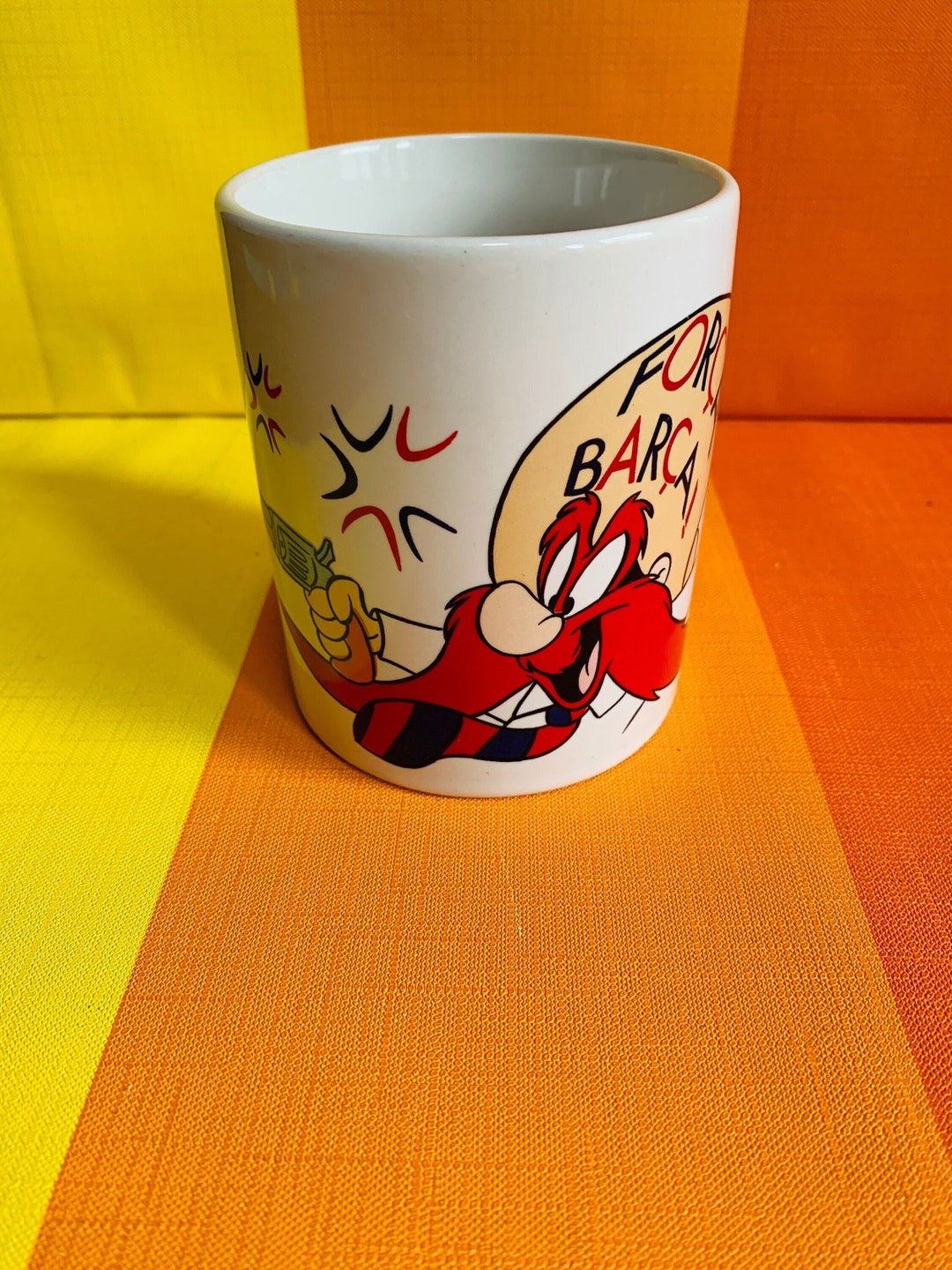 Mug Vintage Warner Bros - Elmer Fudd FC Barcelone - 1997 - Céramique 9cm