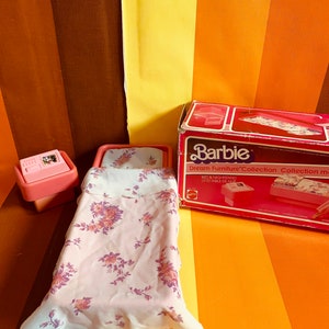 Vintage Barbie Dream Furniture Collection Bed Nightstand Mattel Teenage Doll Original Box 1982