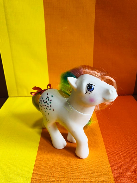 Vintage G1 My Little Pony Hasbro Rainbow Pony Confetti White Etsy