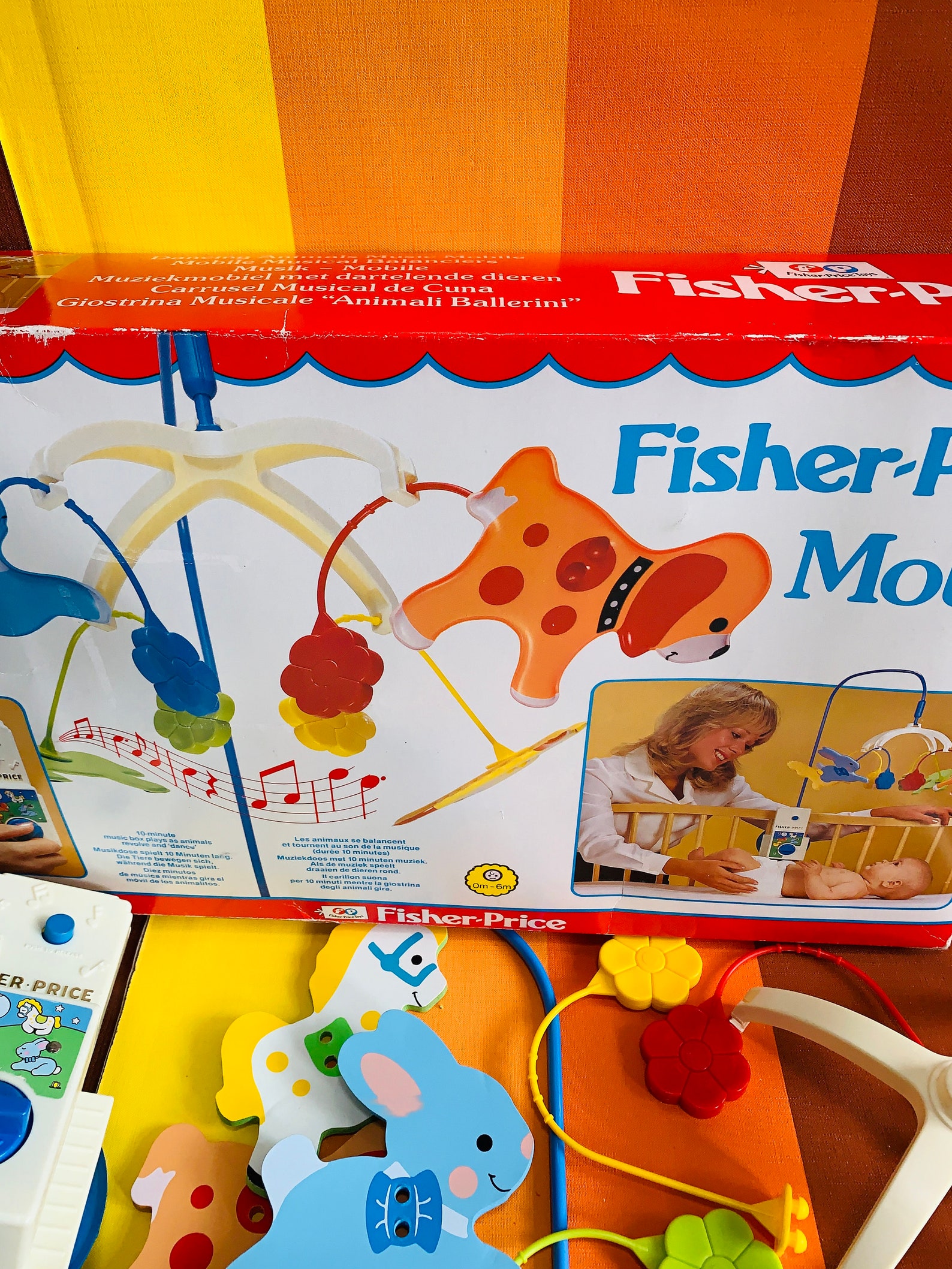 Vintage Fisher Price Mobile Original Box Baby Toy Music Made Etsy