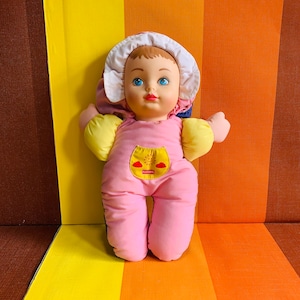 Vintage Day & Night Doll Playskool Baby Toy 80s Soft Doll