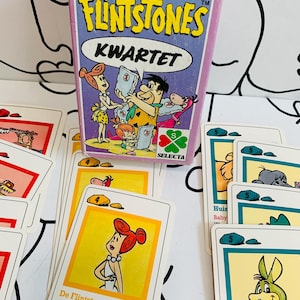 Vintage Flintstones Quartet Game Barney Rubble Fred Flintstone Betty Rubble William Hanna Selecta Dutch Language