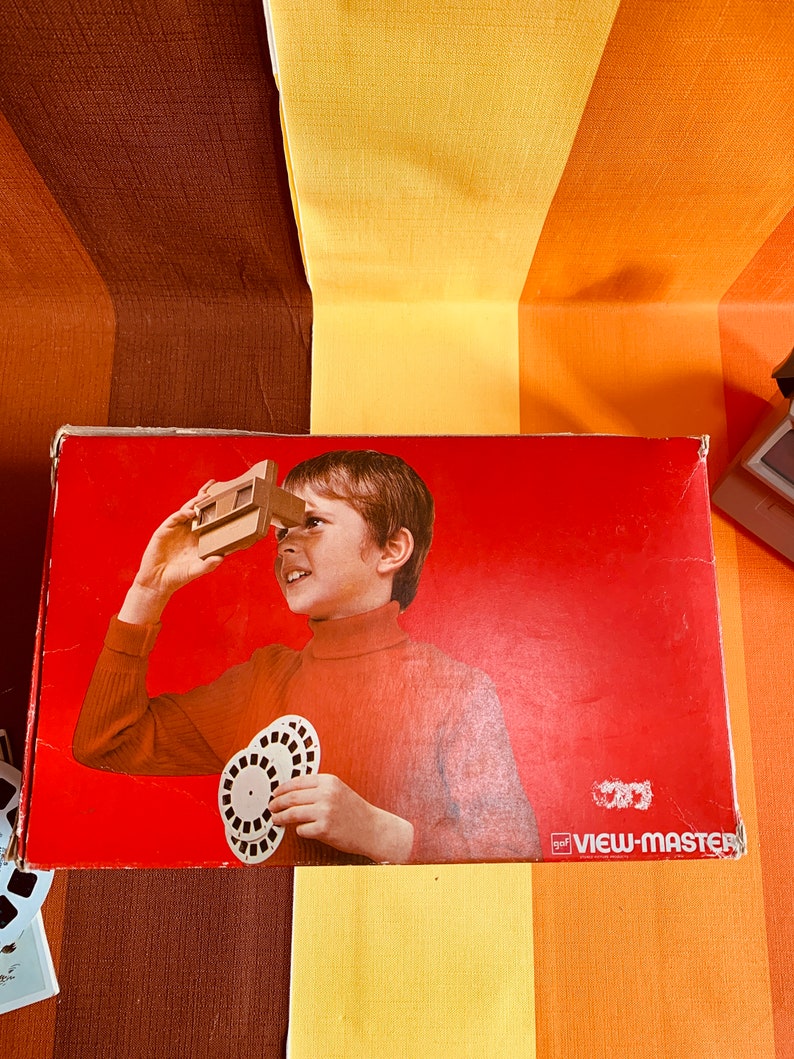 Vintage Rote Viewmaster Calimero Pol Gaf 70er Jahre Original Box Bild 7