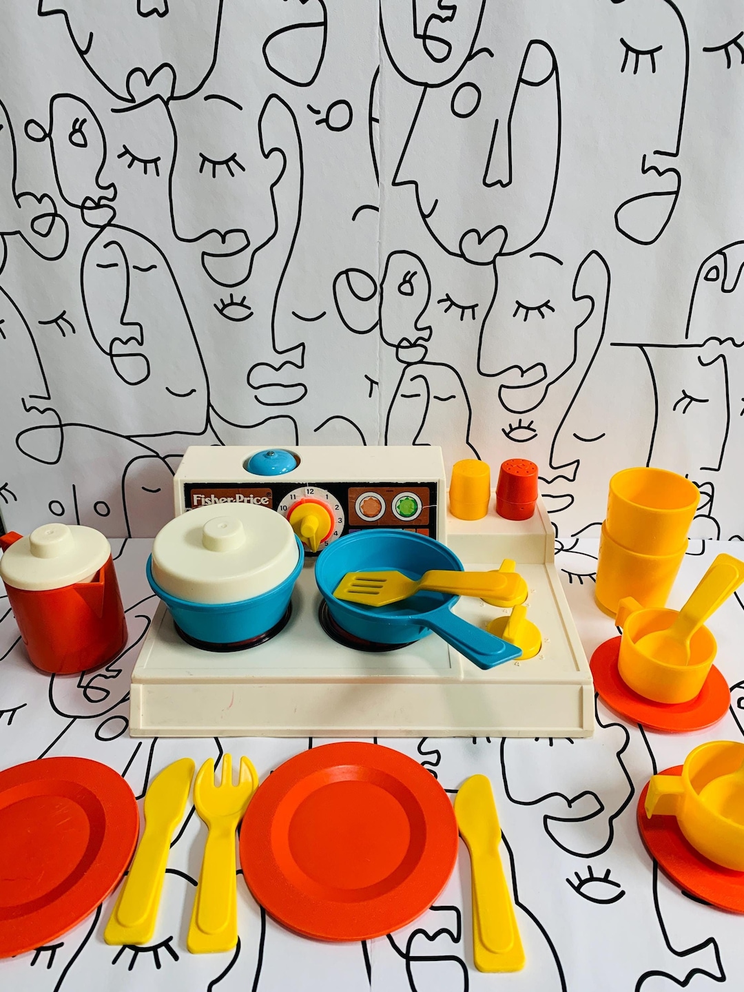 Jouet Vintage Fisher-Price 1989 – Set Mini Chef Cuisinier N°2133 (Neuf, Scellé)