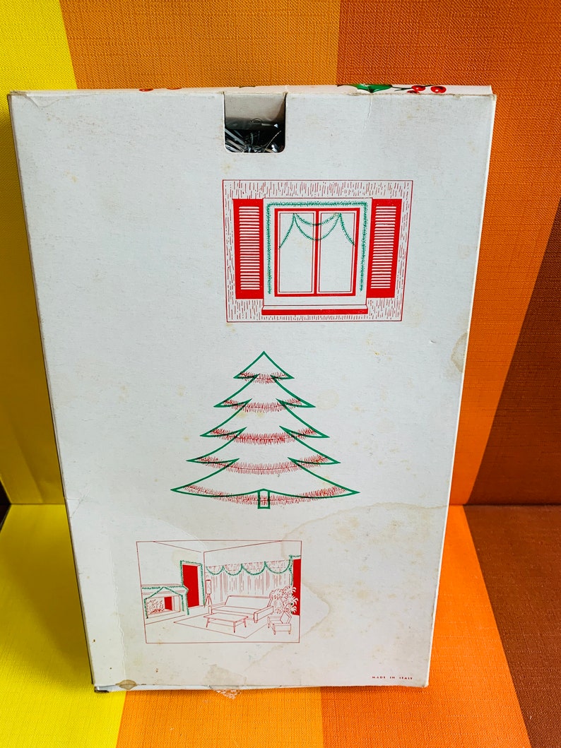 Vintage Christmas Lametta Slinger 5 meter Zilver Made in Italy 60s Original Box