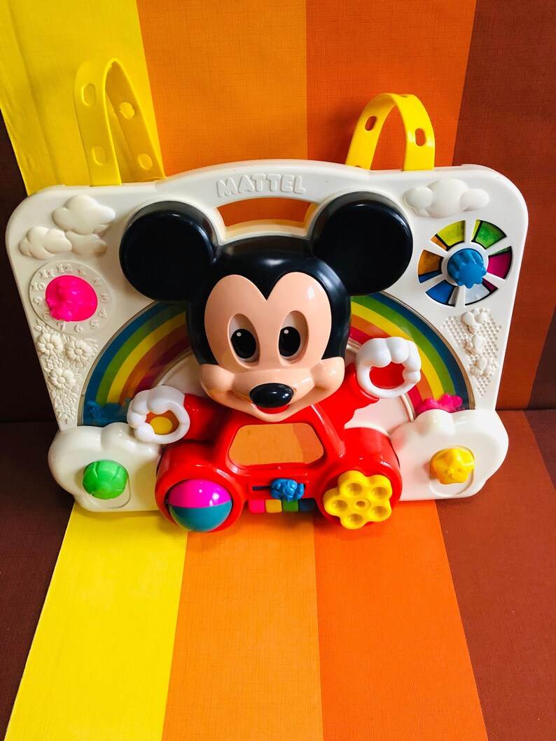 Vintage Mickey Mouse Crib Toy Activity Center Mattel Disney Etsy