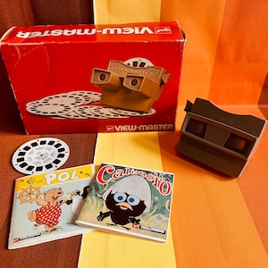 Vintage Rote Viewmaster Calimero Pol Gaf 70er Jahre Original Box Bild 1