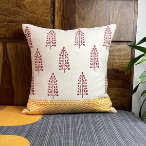 Hand block print, hand made, hand block print linen cushion cover, linen cushion cover, cushion cover