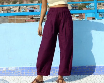 Unisex Wine baggy pants for women and men, Custom made linen pant, Bohemian pants, Made to order, Plus size