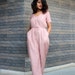 Rose Gold baggy jumpsuit for women, Linen jumpsuit, Made to order, Custom made, Plus size 
